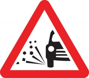 Loose Chippings Sign - 750mm Triangular Metal Sign