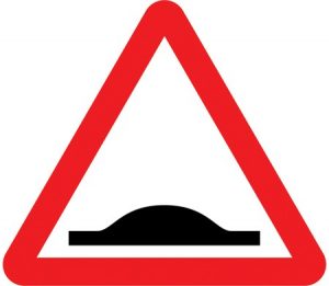 Road Hump Road Sign - 750mm Triangular Metal Sign
