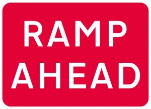 Ramp Ahead Road Sign - 1050x750mm Metal Sign