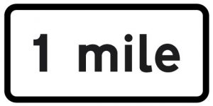1 mile Supplementary Plate for 750mm Metal Signs