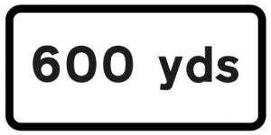 600 Yards Supplementary Plate for 750mm Metal Signs