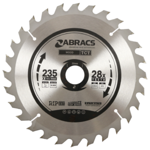 ABRACS TCT CIRCULAR SAW BLADE 235mm x 30mm x 28t - 2.6mm Kerf