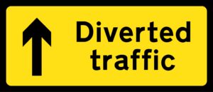 Diverted Traffic Up - 1050mm x 450mm