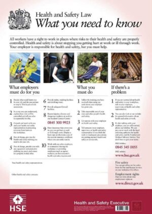 HEALTH AND SAFETY LAW POSTER (A2)
